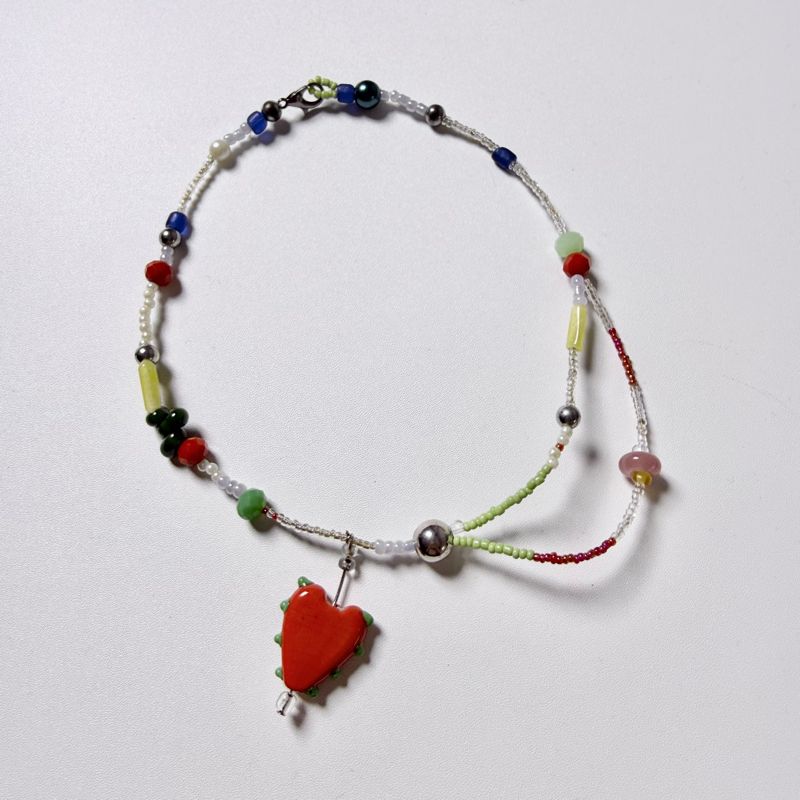 Contas Heart Ceramic Beads Necklace, foto 4