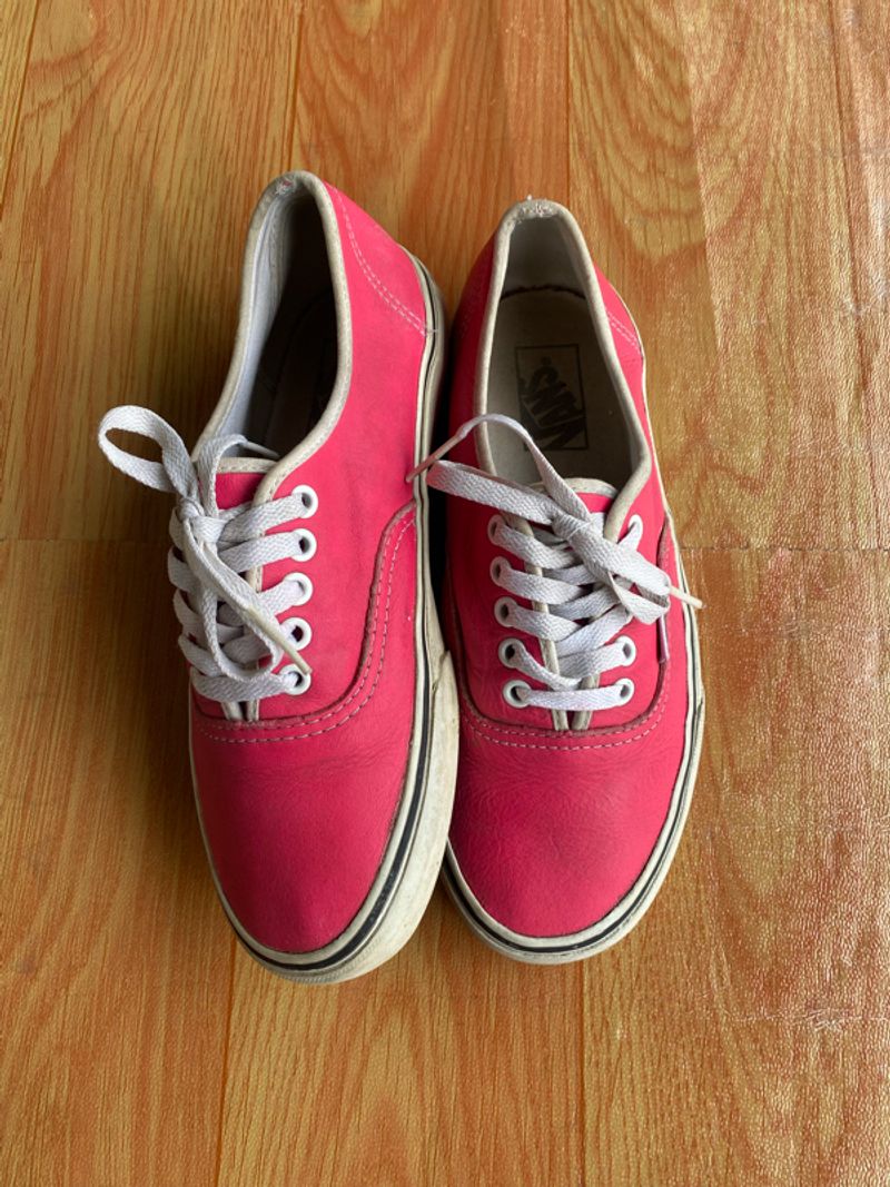 Sepatu sneakers vans authentic pink leather, foto 2