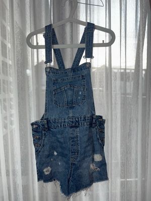 H&M Divided Jumpsuit Shorts Denim Overalls
