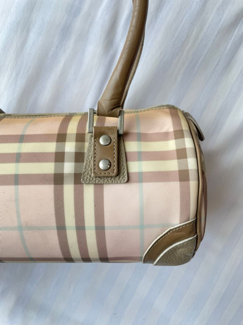 Burberry nova check barrel pink shoulder bag, foto 2