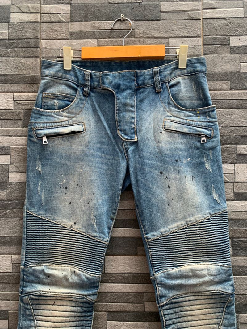 Balmain Paris Bikers Denim Pants, foto 3