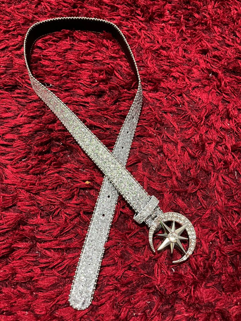 y2k belt rhinestone silver, foto 6