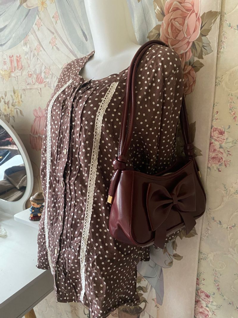 ribbon maroon shoulder/slingbag, foto 5