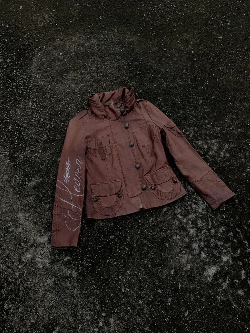 Brown woman leather jacket, foto 3