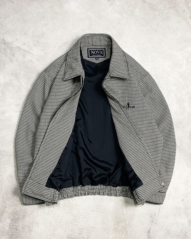 Nova Tartan Harrington Casual Work Jacket Bomber Flight Vtg, foto 5