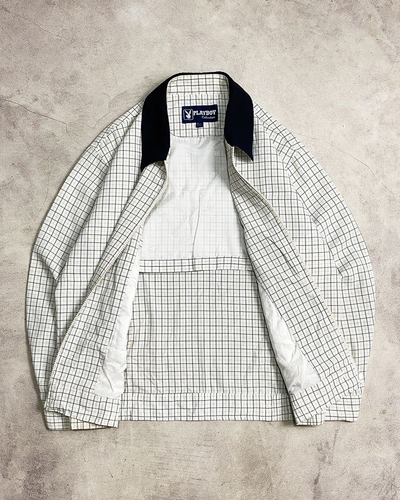 Playboy Tartan Harrington Casual Work Jacket Bomber Flight, foto 5
