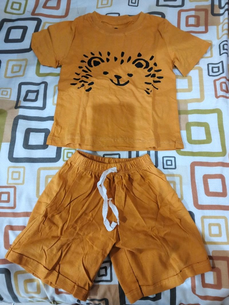Preloved setelan kaos singa unisex, foto 2