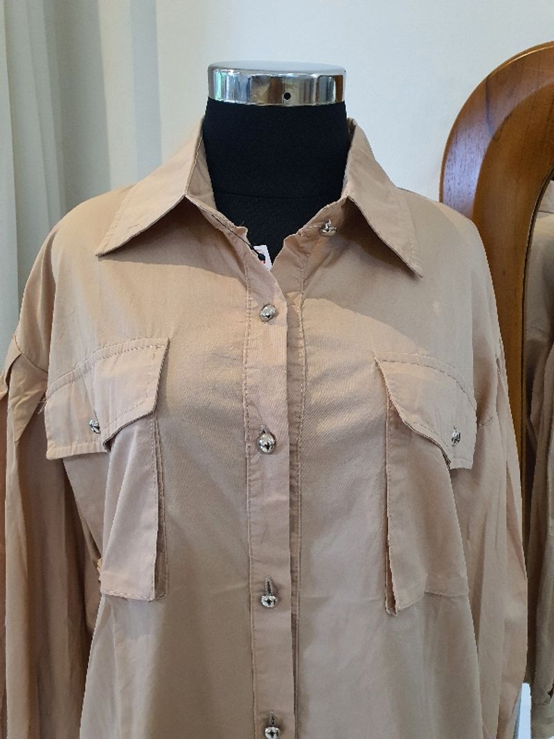 BLOUSE KATUN COKLAT MUDA, foto 3