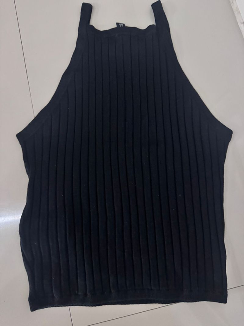 Divided Black Ribbed Knit Tank Top, foto 2