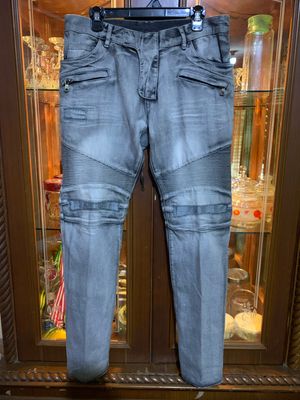Balmain bikers abu bahan tebal lembut