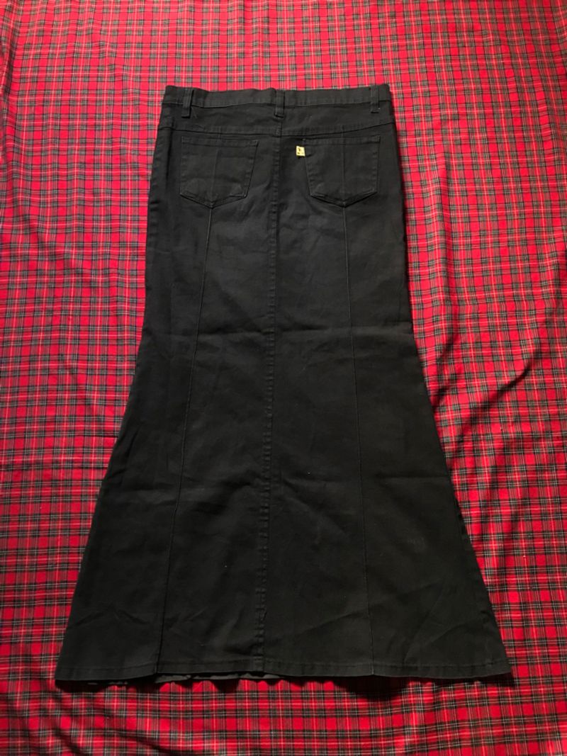 Y2k Black Maxi Skirt Soft Jeans, foto 2