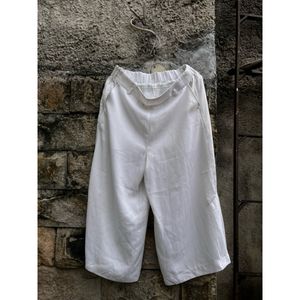 Celana Cropped Wide Leg Wanita 3/4 High Waist Wide Leg Pants