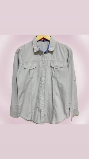 Indie Casual Shirt Wanita silver