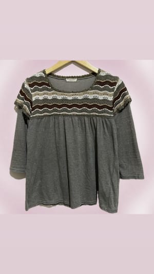 Casual Blouse Wanita brown gray