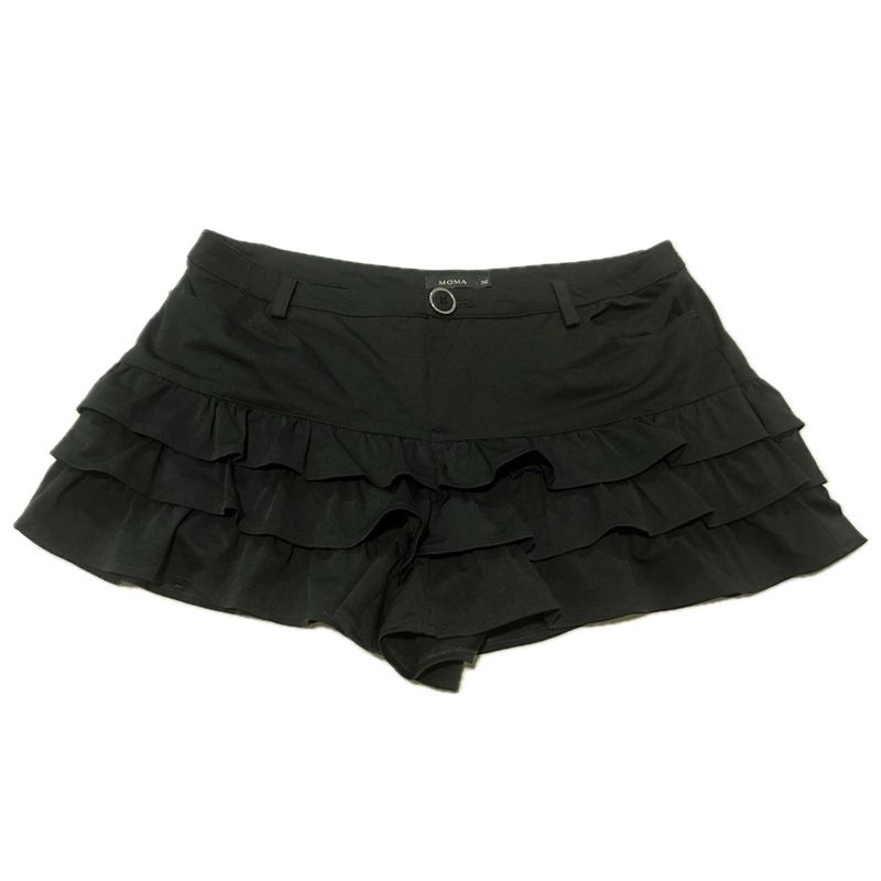 Black Mini Ruffle Low Waist Y2K Skort, foto 3