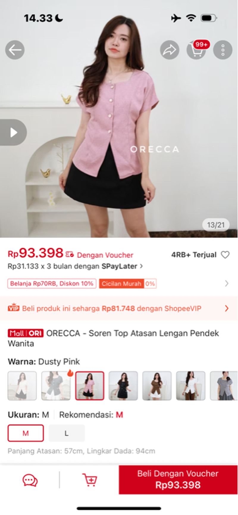 blouse orecca dusty rose, foto 3