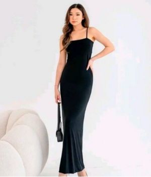 long dress jacquard hitam