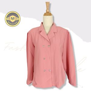 Blazer Wanita Warna Pink Polos