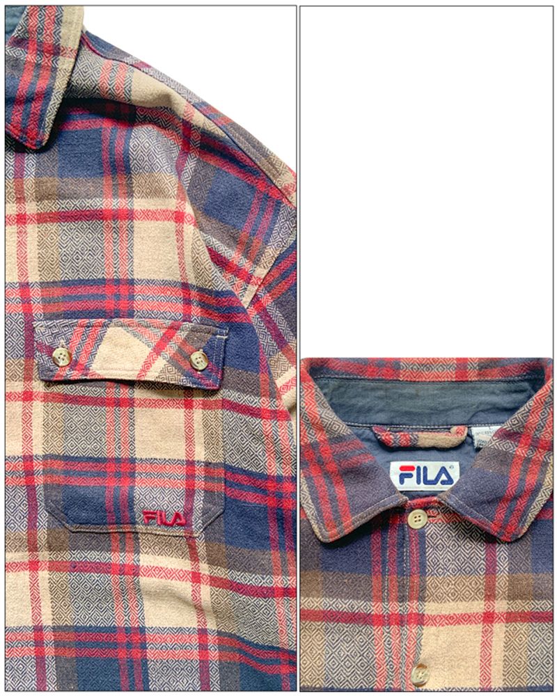 Boxy Long Sleeve Shirt - Fila Square pattern, foto 4