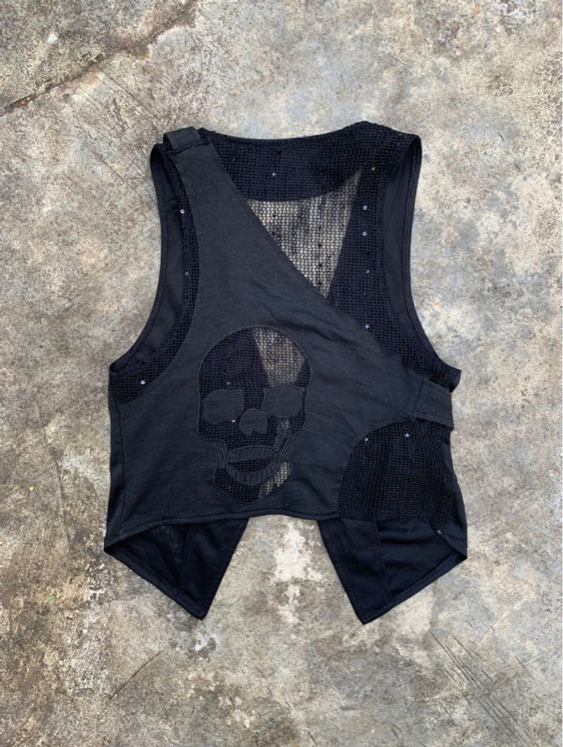 y2k Skull Black Japan Vest, foto 6