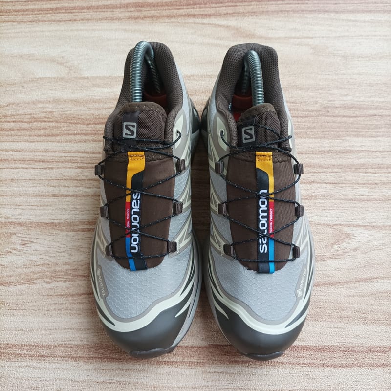 Salomon Gorpcore Sneakers Pria white tan brown, foto 3