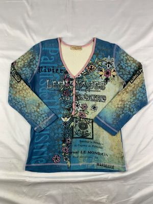 2000s Skinny Minie Floral Poem Top (M)