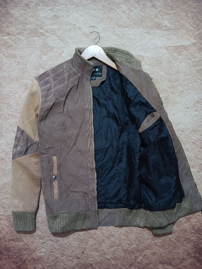 Suede jaket pria coklat second bekas original, foto 4