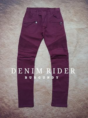 Jeans biker burgendi second thrift