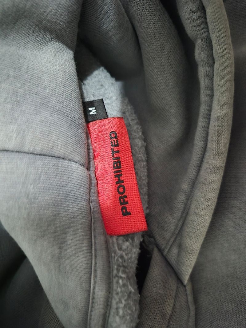 PROHIBITED Grey Hoodie, foto 4