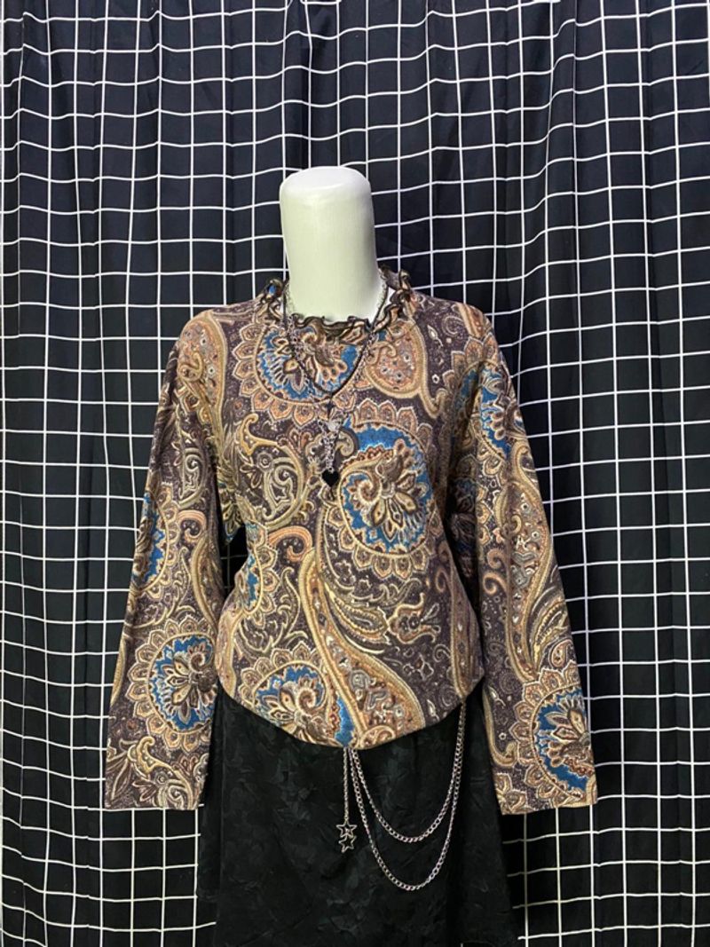 y2k paisley knit long sleeve, foto 2