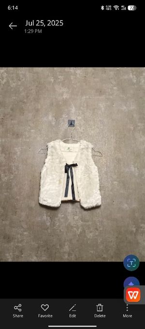 Vest Bulu Anak Perempuan – Putih (Fluffy)