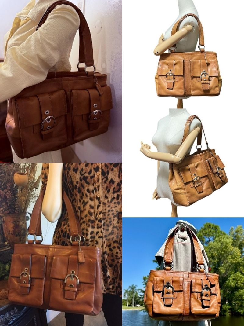 RARE AUTH. COACH LEATHER SOHO DOUBLE POCKET, foto 3