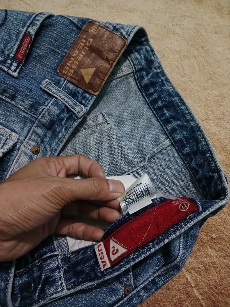 Guess jeans reguler blue washed second thrift original, foto 5