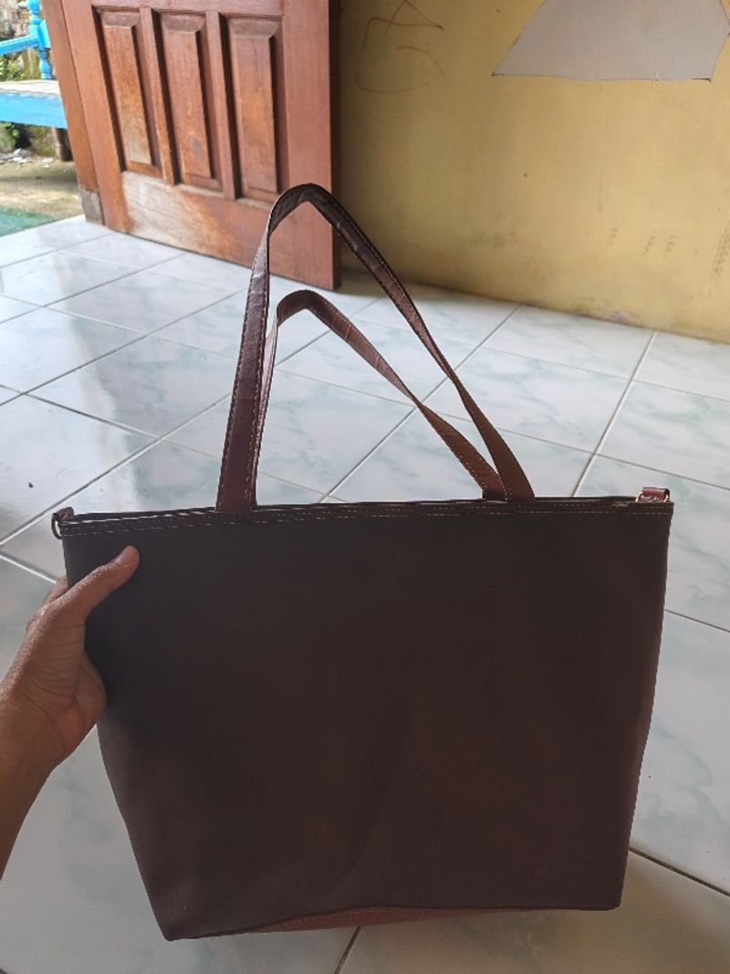 Tas tote bag coklat, foto 4