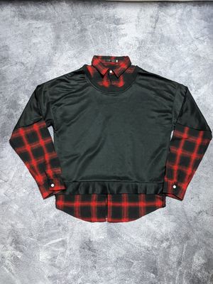 Baju Longsleeve Mix Kaos Flanel | Size L