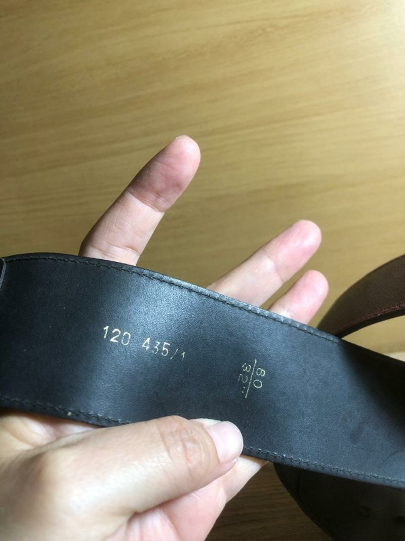 Aigner Leather Belt Maroon Auth, foto 3