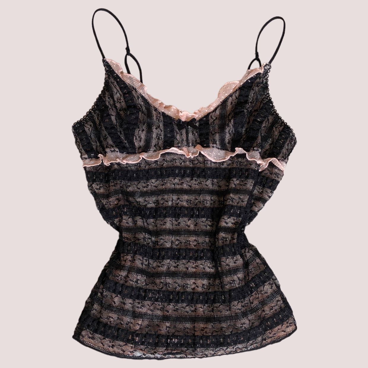 Cami top Wanita pink black