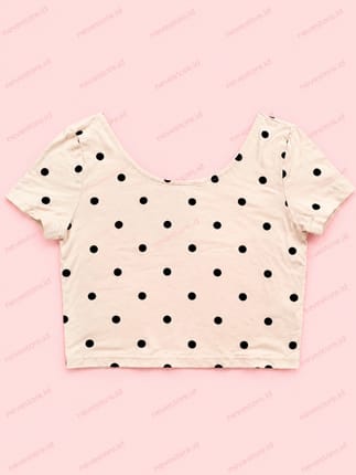 H&M Crop Top Dotted Peach Oat