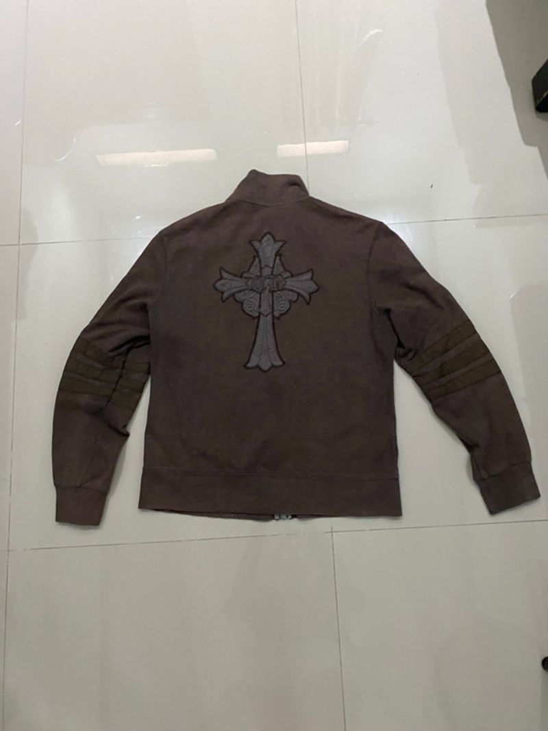 salvation ferragamo Chrome Hearts style jacket pria brown, foto 3