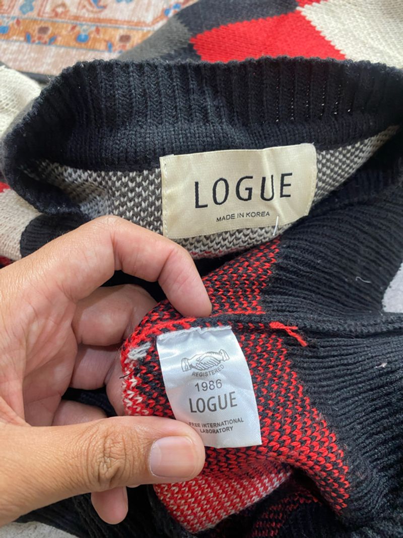 KNITWEAR LOGUE PATTERN SQUARE COLOUR, foto 5