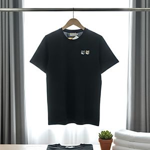 Maison Kitsune Paris Signature Eimbordery Black Tee