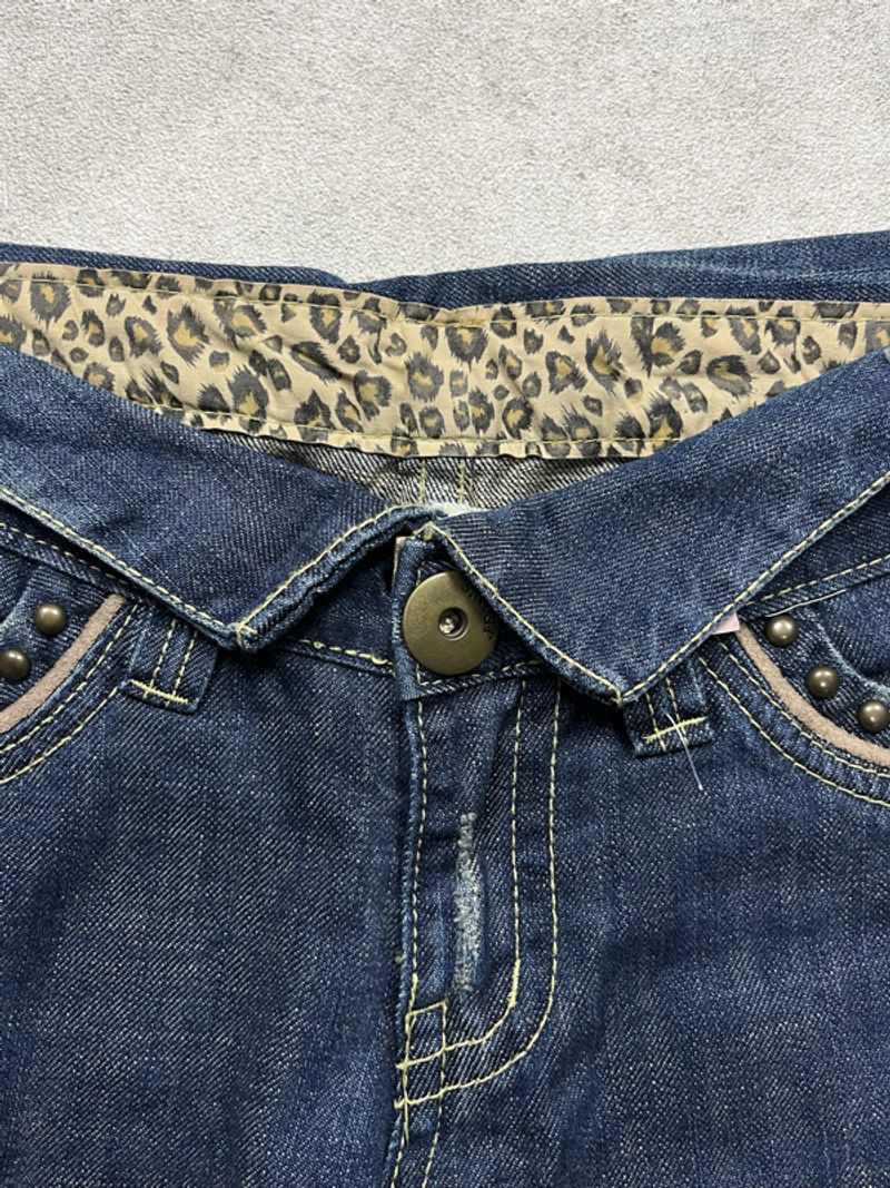 Unkwn Leopard wise stud flared lowrise jeans, foto 8