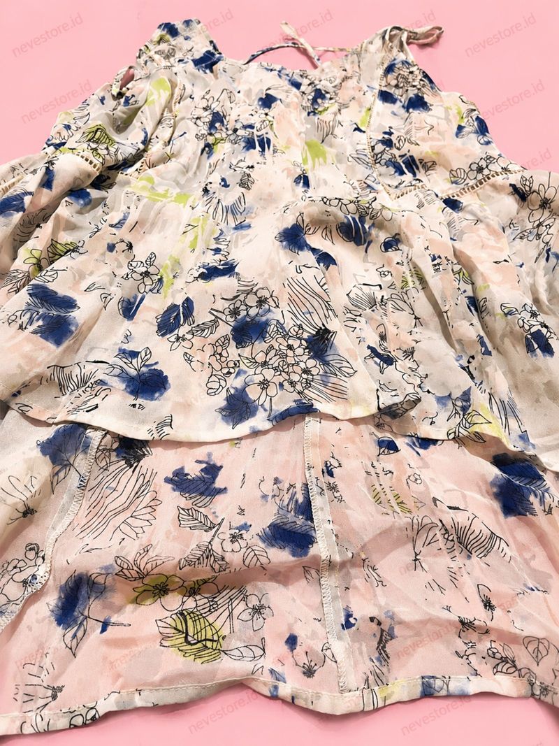 Atasan Blueish Floral, foto 3