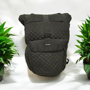 Hype Quilted Fullblack Rolltop Backpack