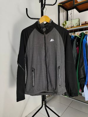 Jaket Tracktop Kappa Two Tone Black Grey Original