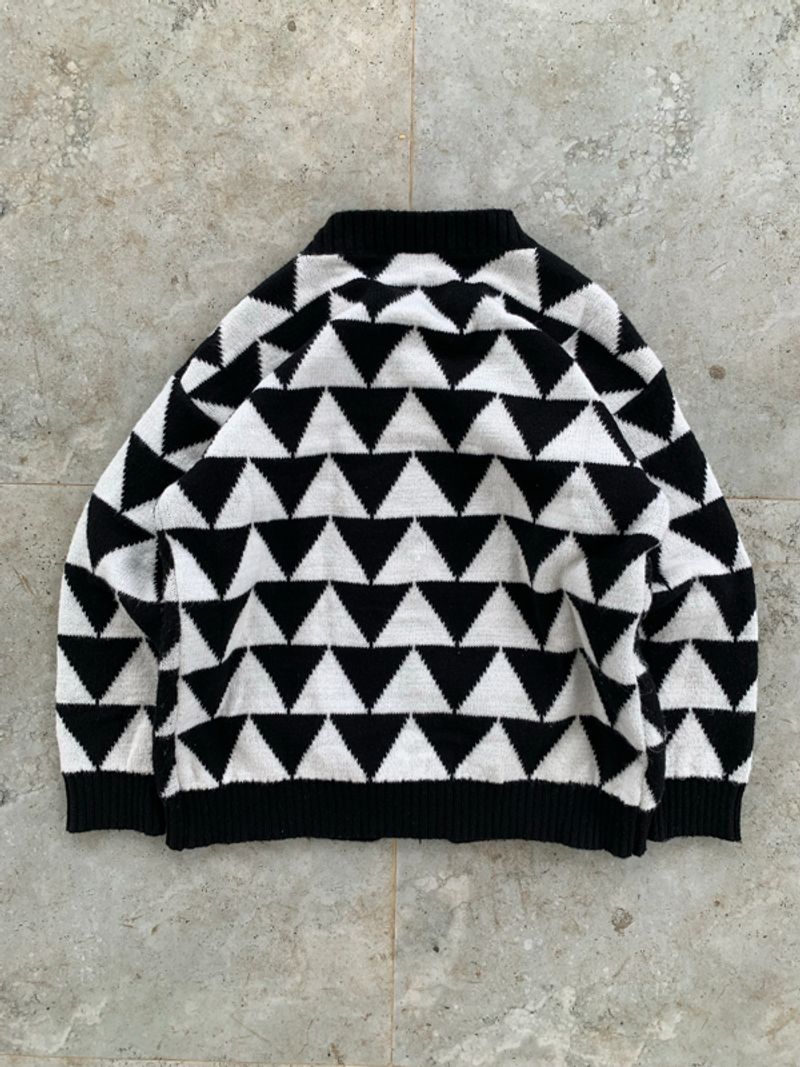 Black and White Triangle Pattern Cardigan, foto 2