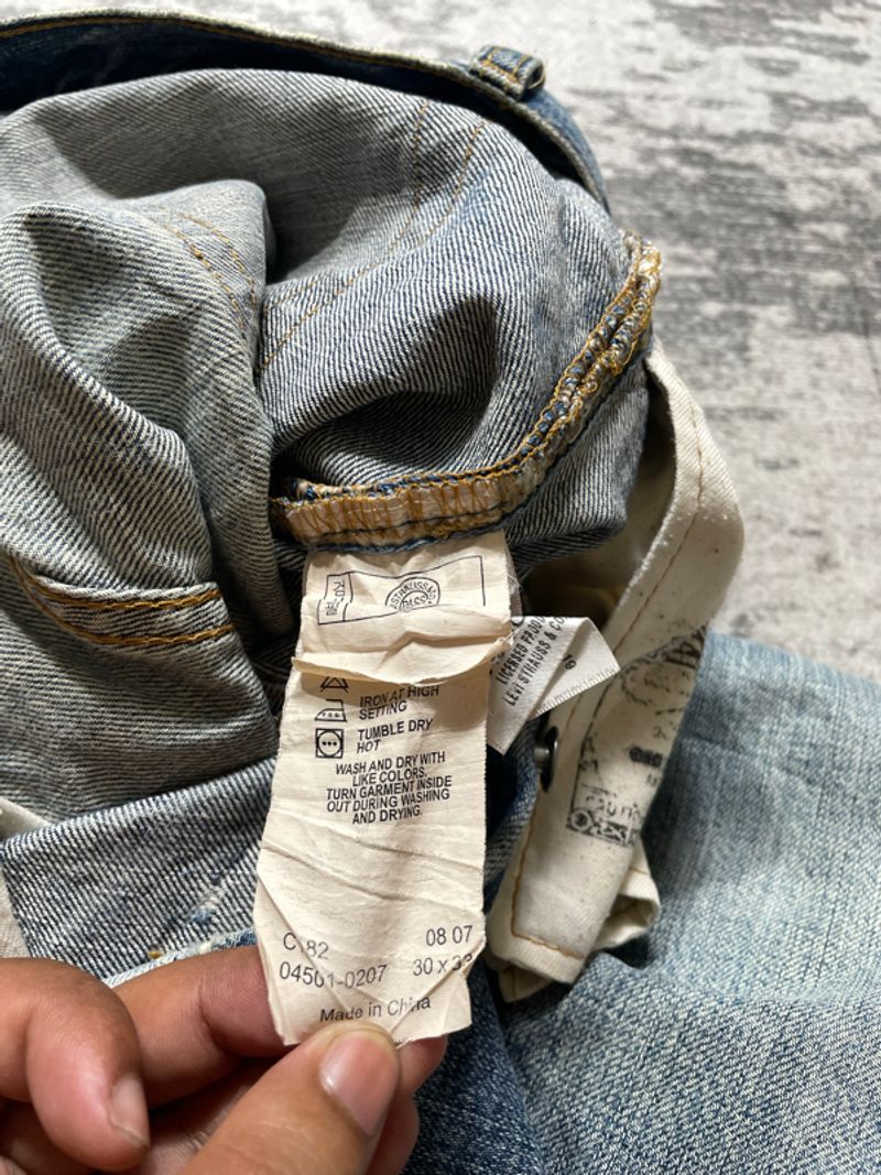 Levis 501 denim button fly jeans pants, foto 8