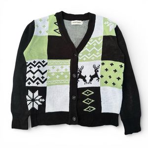 Rocket launch cardigan knitwear motif sweater rajut