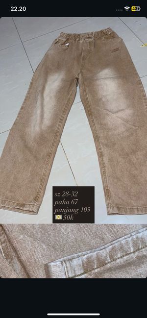 celana jeans hw coklat retro