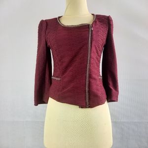 Plastic Island - Blazer Maroon Soft Patterned Style